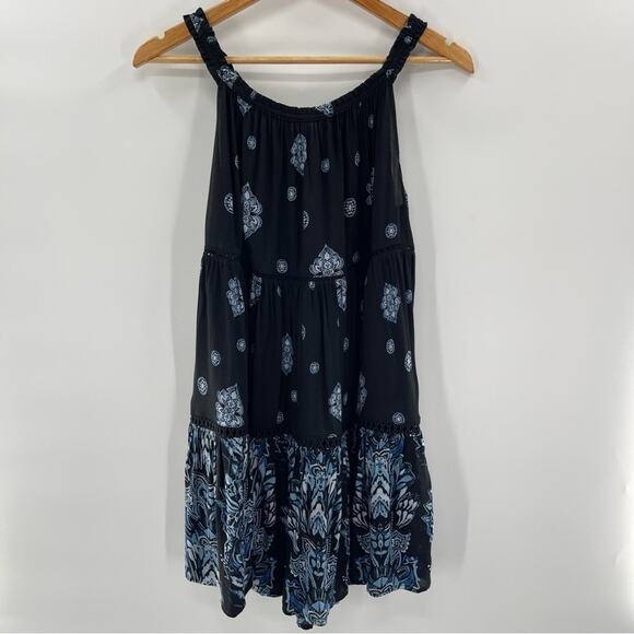 Free People Intimately Boho Navy Blue Talk To Me Trapeze Fairy Mini Dress XS - Picture 2 of 12